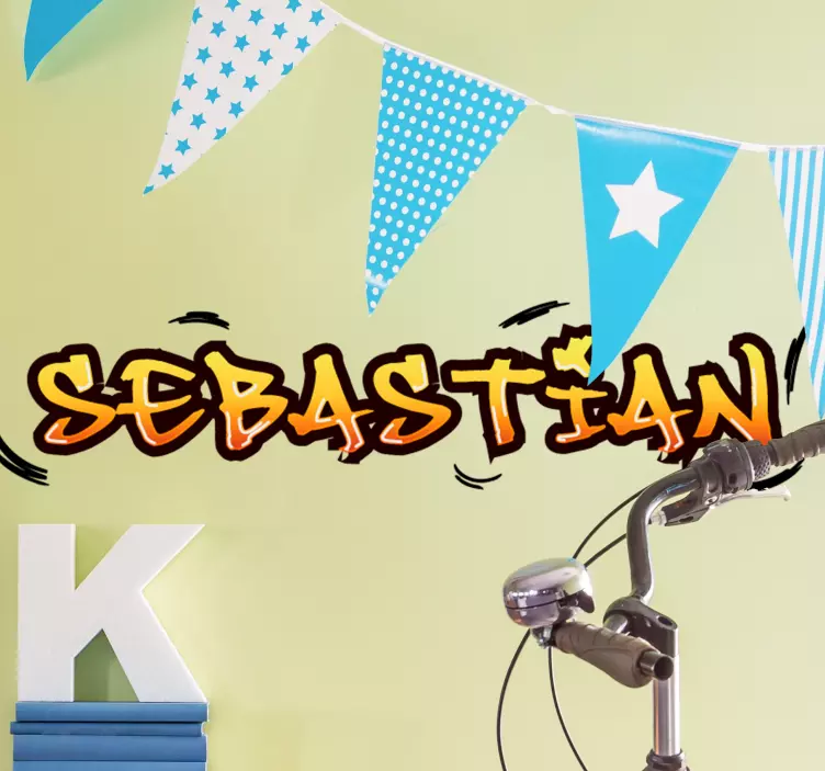 Vinilo urban Graffiti naranja y amarillo - TenVinilo