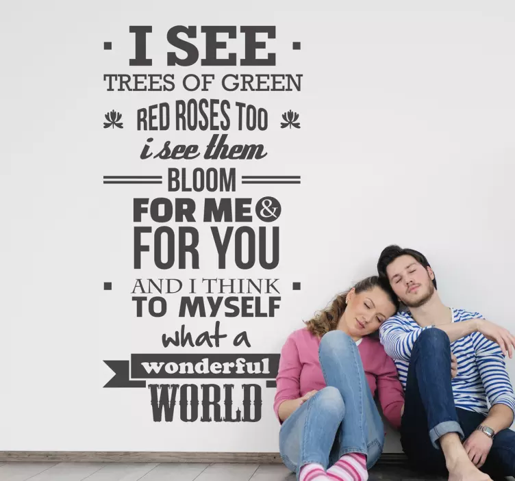 Vinilo decorativo wonderful world - TenVinilo