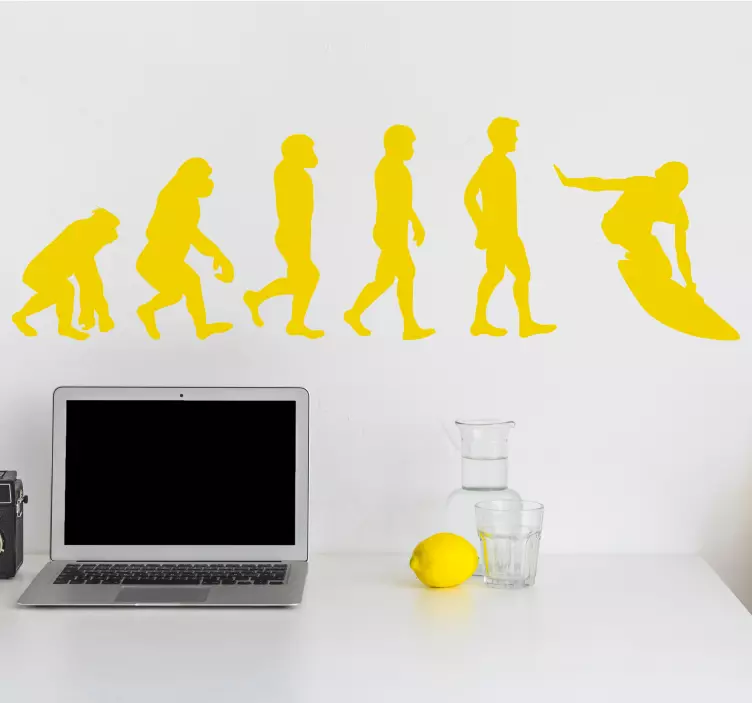 Vinilo surf figura de evolución monocolor - TenVinilo