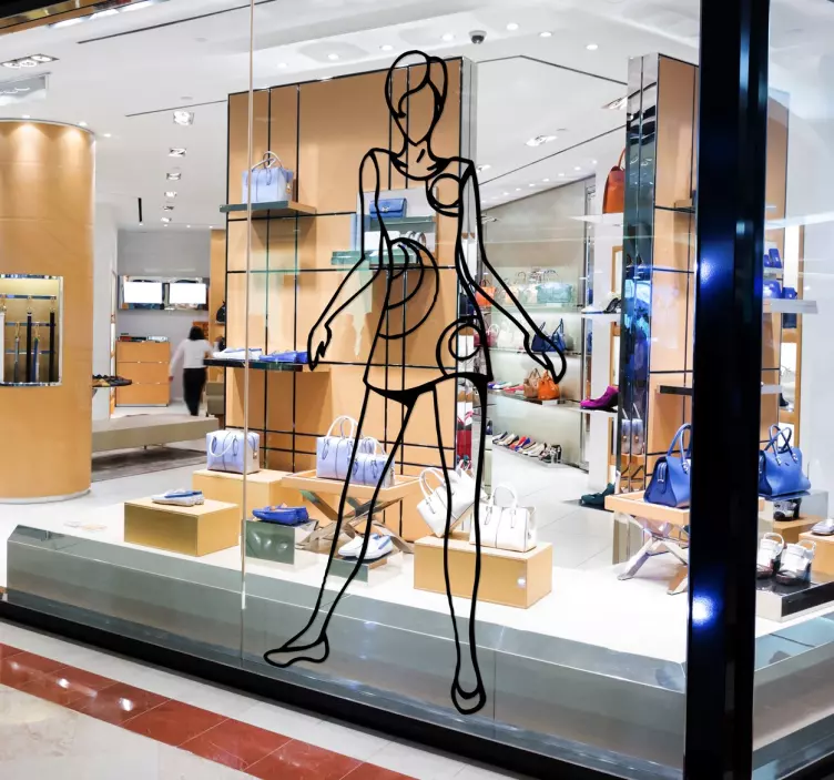 Vinilo dibujo línea fina chica pija - TenVinilo