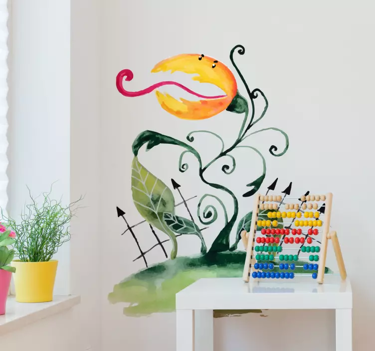Vinilo dibujo planta carnívora - TenVinilo
