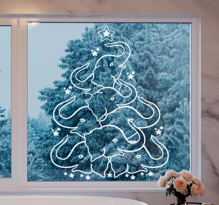 Vinilo navideño diseño del Árbol elefante - TenVinilo