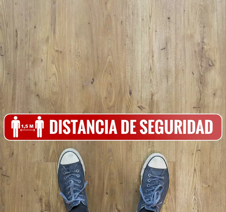 Pegatina para suelo distancia seguridad covid-19 - TenVinilo