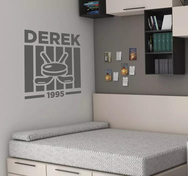 Vinilo deporte emblema de hockey personalizado - TenVinilo