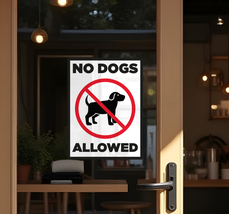 Vinilo escaparate no dog allowed sign - TenVinilo