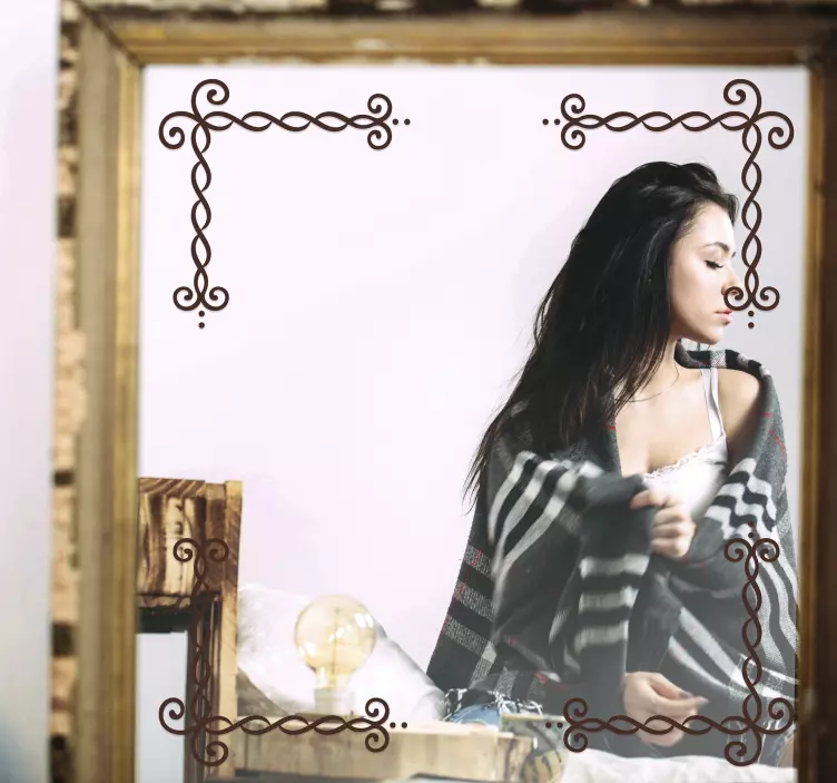 Vinilo decorativo espejo esquinas geométricas - TenVinilo