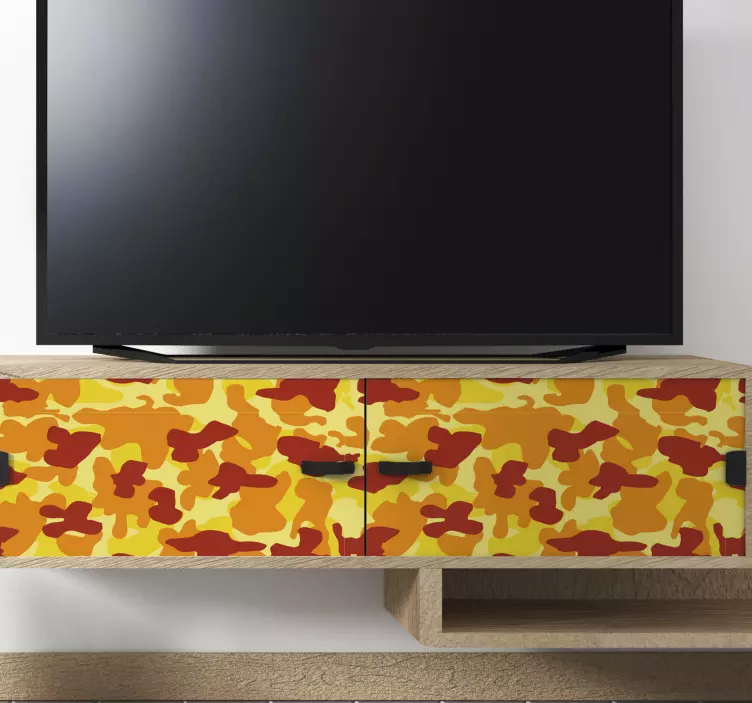 Vinilo estampado decorativo Camuflaje naranja - TenVinilo