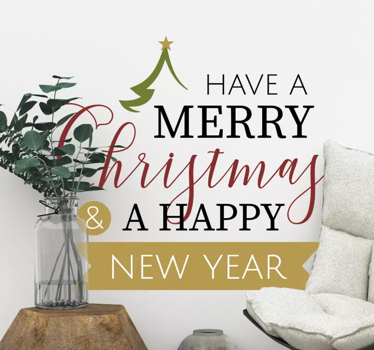 Vinilo felices saludos navideños - TenVinilo