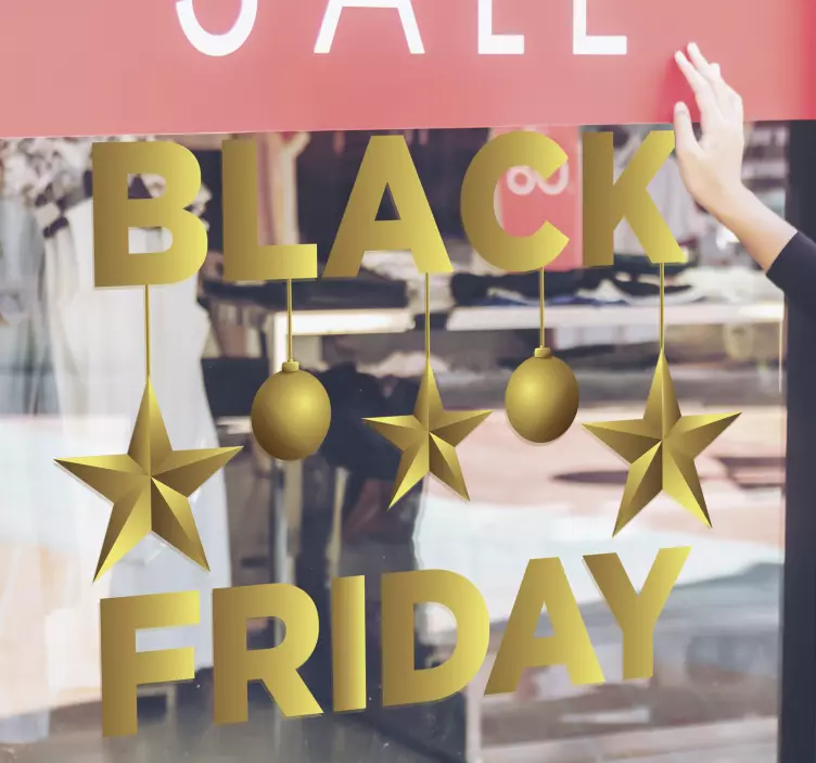 Vinilo frase Black Friday Bolas Navideñas - TenVinilo