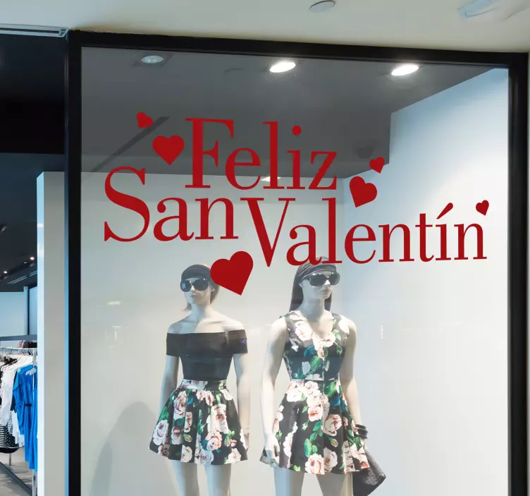 Vinilo escaparate frase Día de los enamorados - TenVinilo