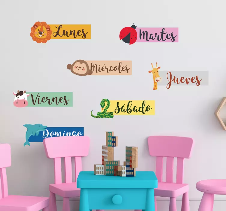 Vinilo frase días de la semana para niños - TenVinilo