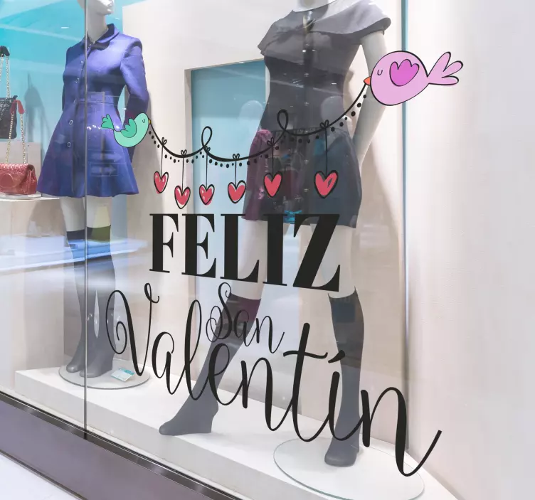 Vinilo frase Pajaritos San Valentín - TenVinilo