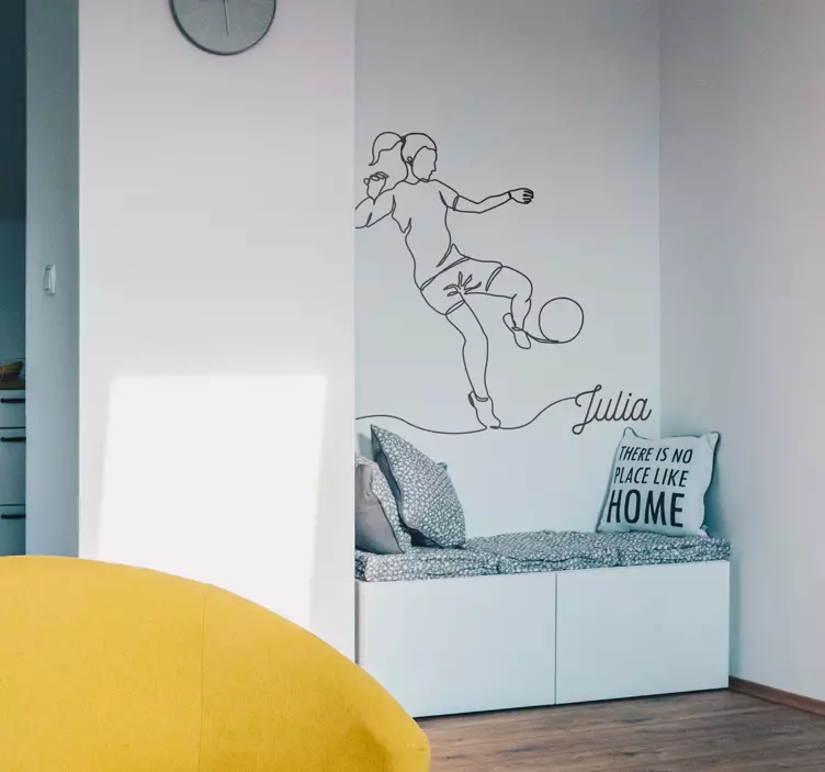 Vinilo de fútbol Jugadora de fútbol minimalista - TenVinilo