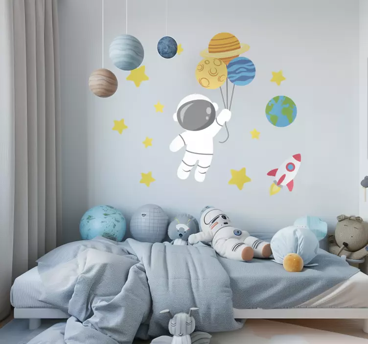 Vinilo espacio niños astronauta - TenVinilo