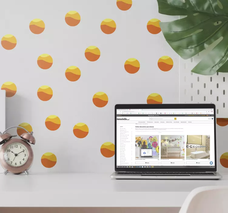 Vinilo geométrico patrones de círculos coloridos - TenVinilo