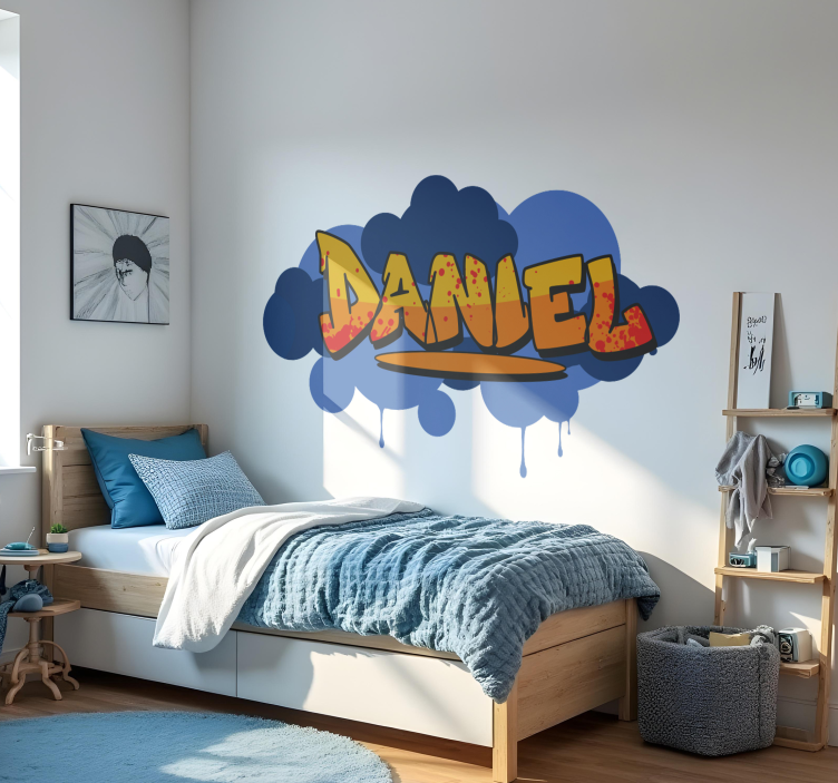 Vinilo habitación juvenil vinilo grafitti juvenil a medida - TenVinilo