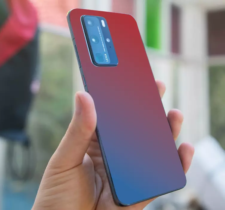 Skin Huawei azul y rojo degradado - TenVinilo
