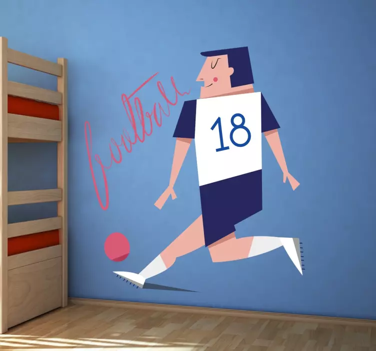 Vinilo ilustración infantil futbolista - TenVinilo
