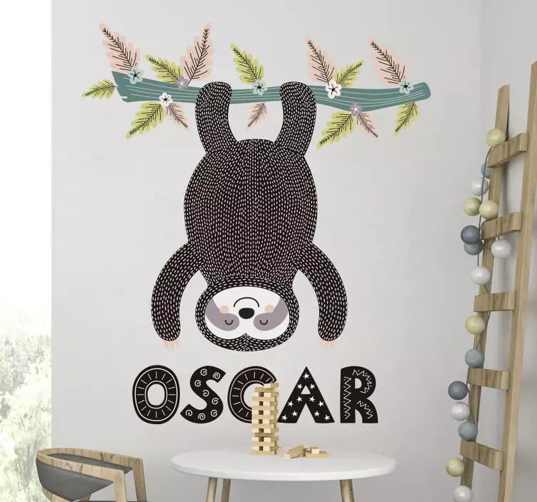 Vinilo infantil animal nombre personalizable - TenVinilo