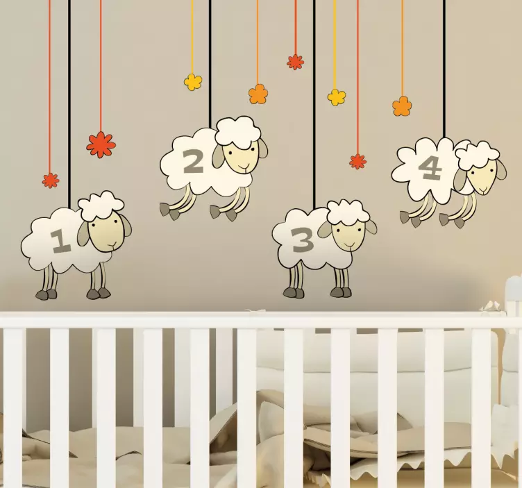 Vinilo infantil cuenta ovejitas - TenVinilo