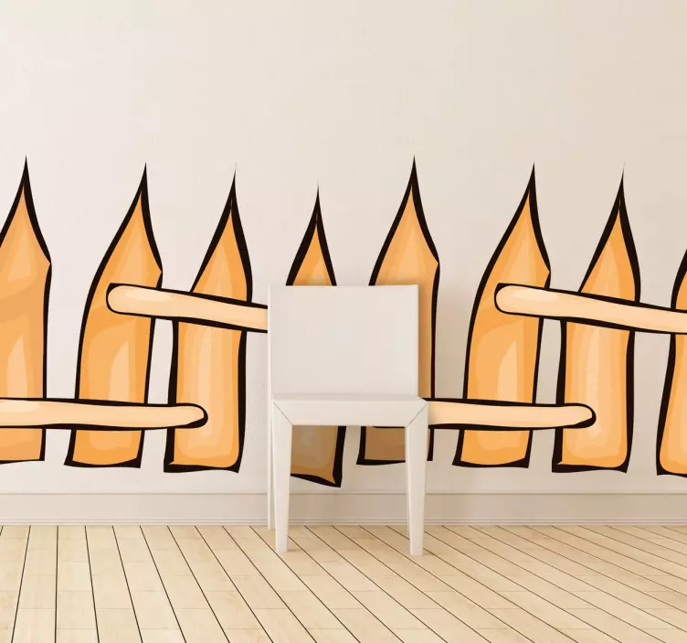 Vinilo infantil dibujo trazo valla - TenVinilo