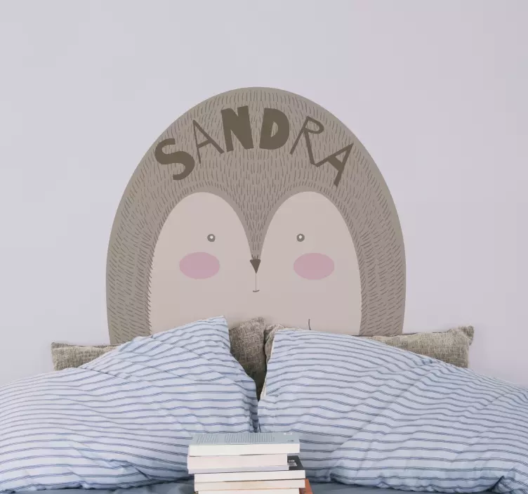 Vinilo infantil diseño de nombre de erizo personalizable - TenVinilo