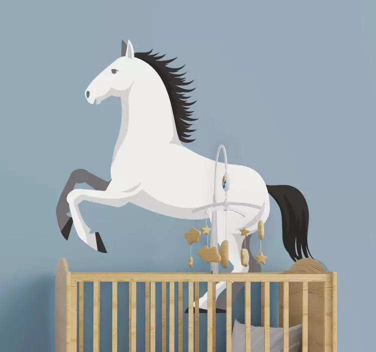 Vinilo infantil figura de caballo relinchando - TenVinilo