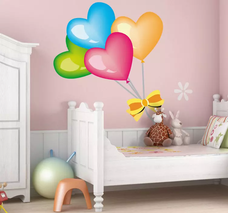 Vinilo infantil globos forma corazón - TenVinilo