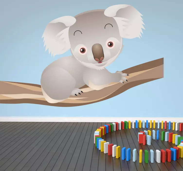 Vinilo infantil koala en árbol - TenVinilo
