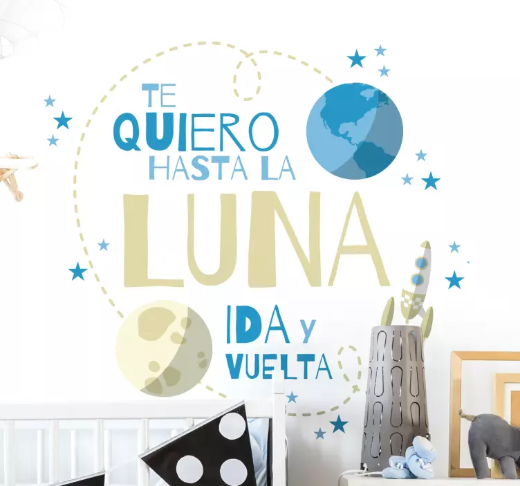 Vinilo infantil luna ida y vuelta - TenVinilo
