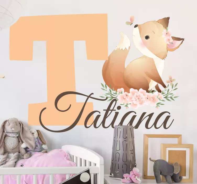 Vinilo infantil motivo de zorro caprichoso - TenVinilo