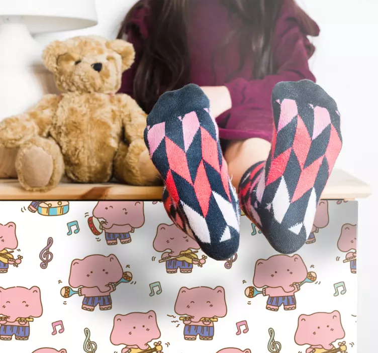 Vinilo infantil personajes de dibujos animados musicales - TenVinilo