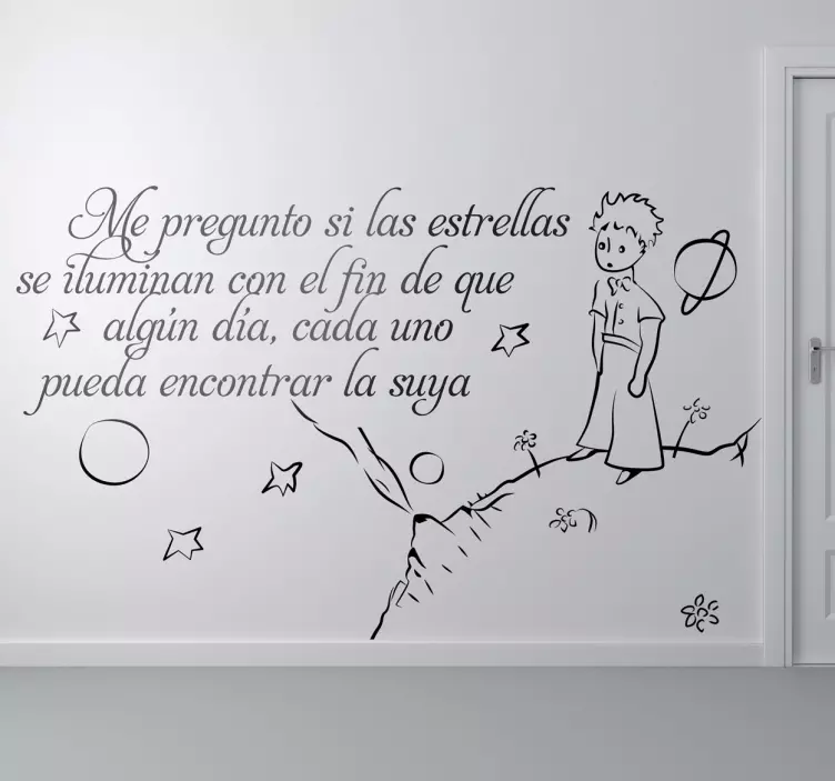 Vinilo infantil Principito con frase - TenVinilo