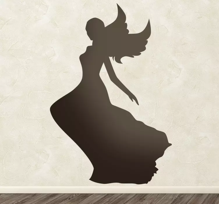 Vinilo infantil silueta hada vestido - TenVinilo