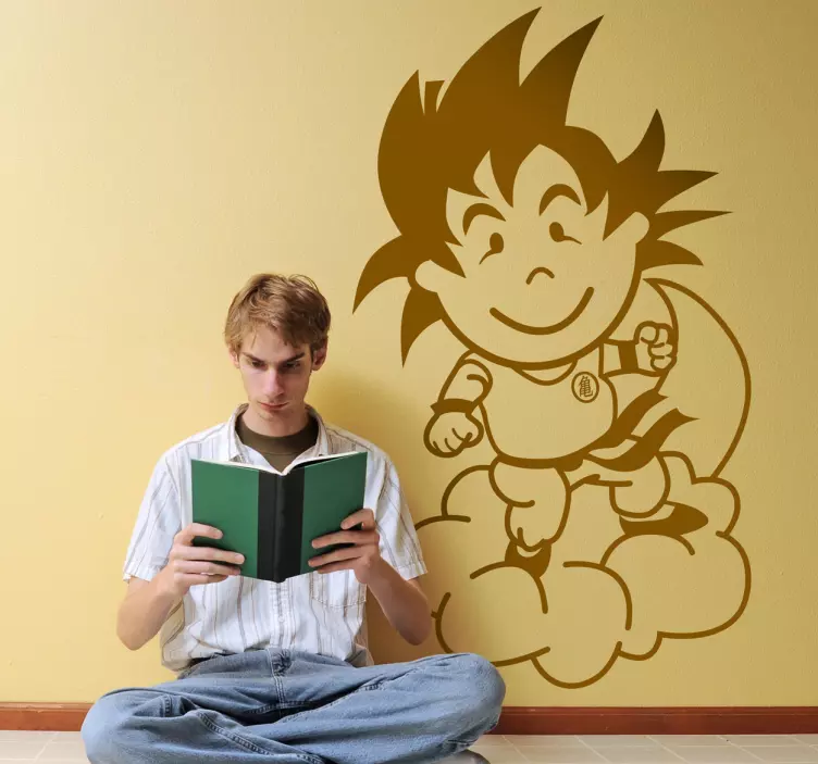 Vinilo infantil tenviniño Goku línea - TenVinilo