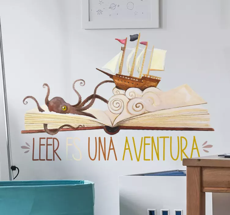 Vinilo frase leer es una aventura - TenVinilo