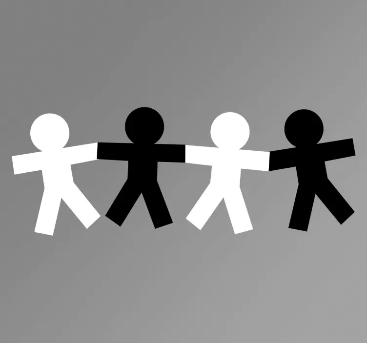 Vinilo monigotes blanco y negro - TenVinilo