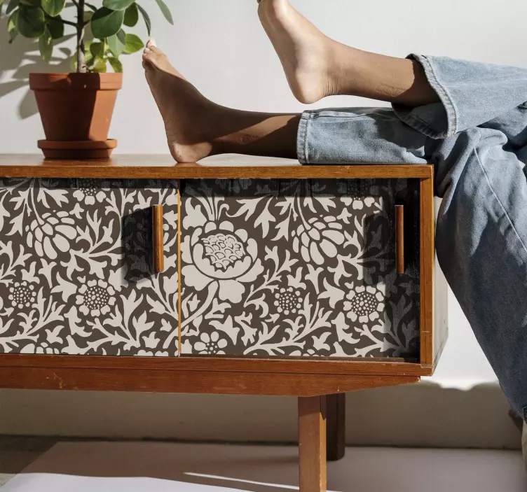 Vinilo para mueble Estampado floral de época - TenVinilo