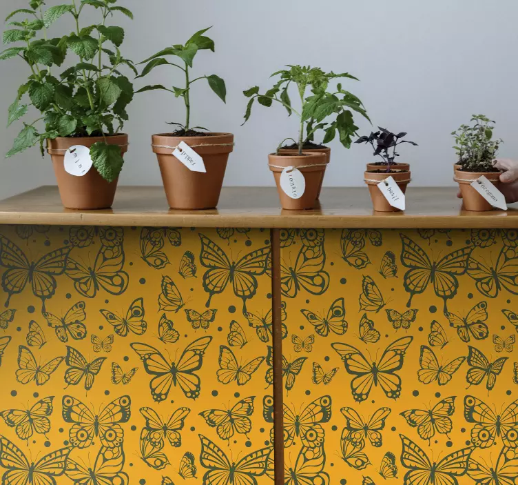 Vinilo para muebles mariposas doradas - TenVinilo