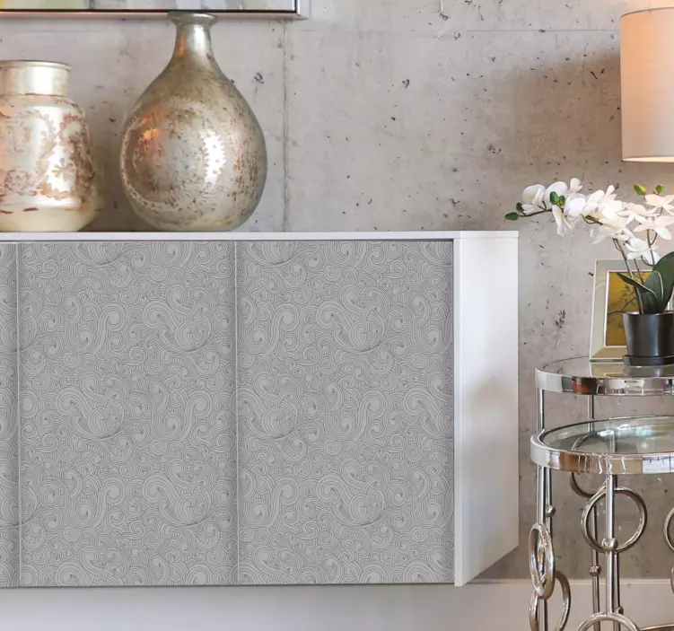 Vinilo para mueble Patrón floral tonos grises - TenVinilo