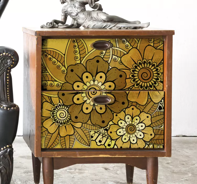 Vinilo para muebles estilo indio paisley - TenVinilo