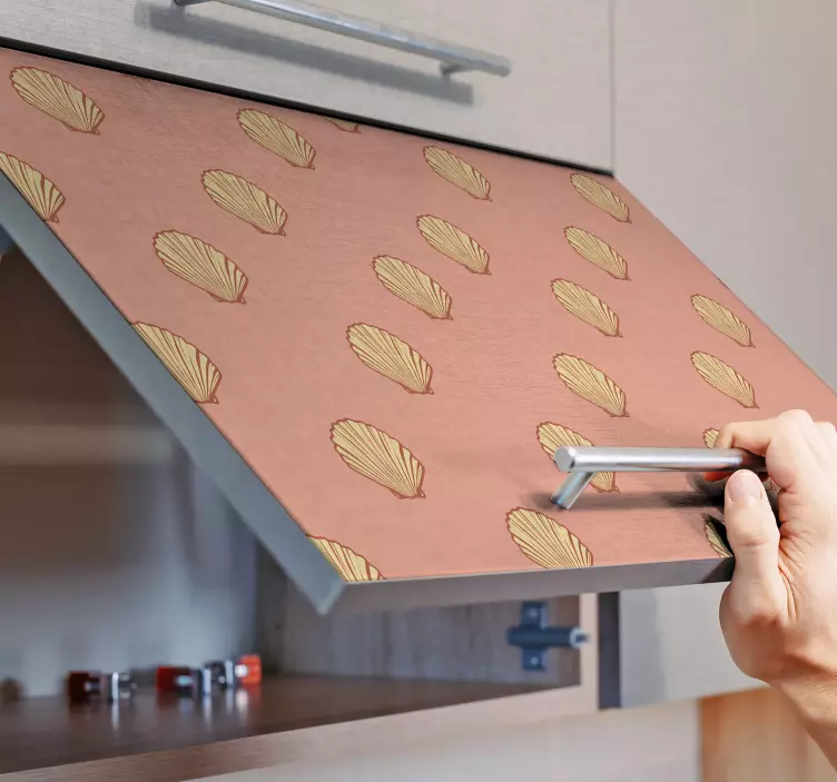 Vinilo naturaleza decoración con patrón de conchas marinas - TenVinilo