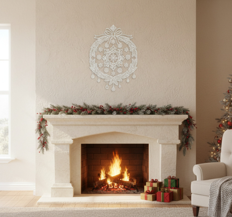 Vinilo navideño calcomanías de ventana blancas - TenVinilo