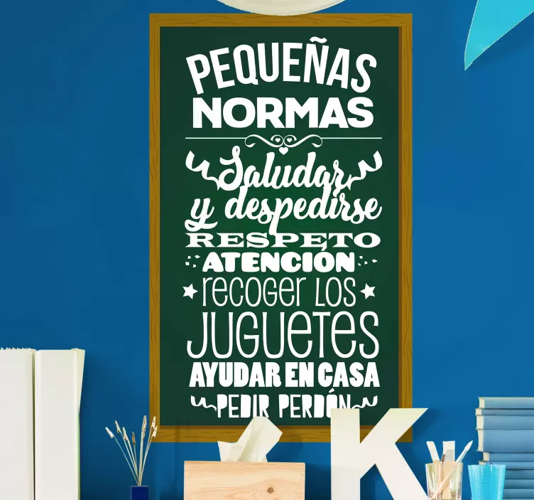 Vinilo normas de la casa reglas para niños - TenVinilo