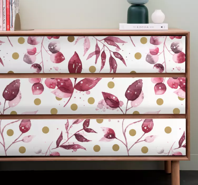 Vinilo ornamental concepto de hoja botánica - TenVinilo