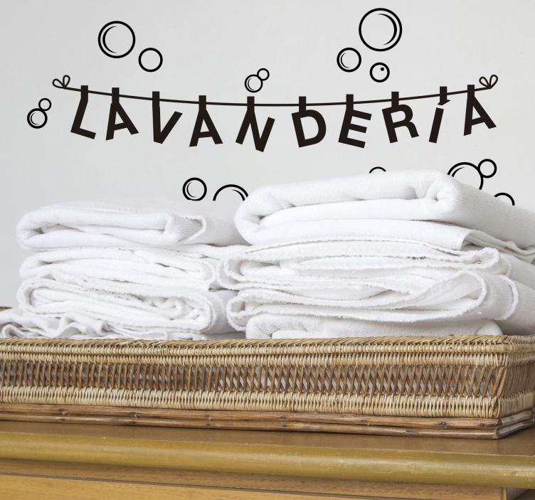 Vinilo para baño texto de lavandería - TenVinilo