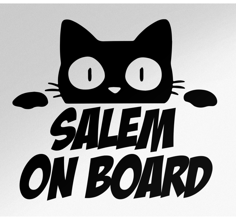 Pegatina para coche Lindo gato monocolor asomándose - TenVinilo