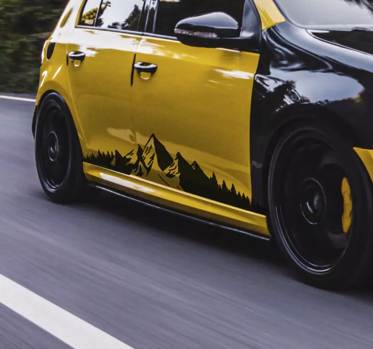 Pegatina coche silueta de montañas - TenVinilo
