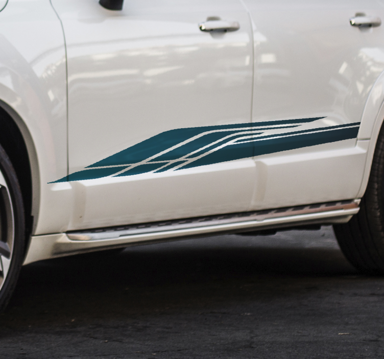 Vinilo coche de carreras tonos azules - TenVinilo