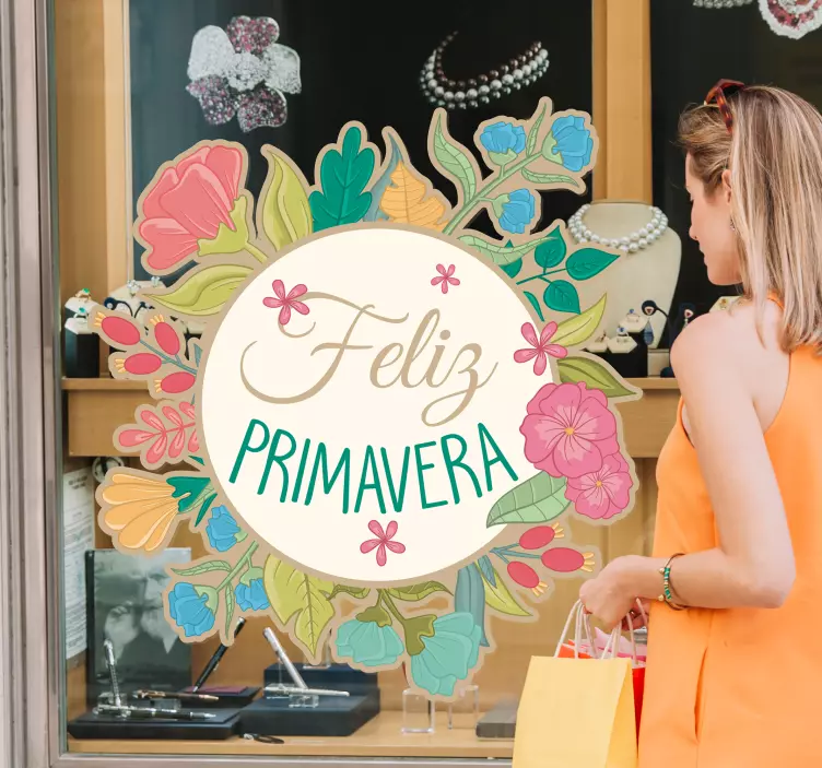 Vinilo para escaparate de flores de primavera - TenVinilo